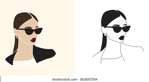 abstract woman portraits. Digital Fashion illustration for social media post, Background cover, wallpaper.