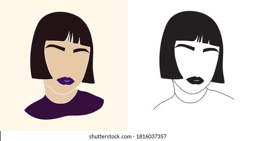 abstract woman portraits. Digital Fashion illustration for social media post, Background cover, wallpaper.