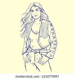 Abstract woman posing vector for card, decoration, illustration
