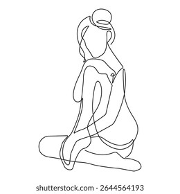 Abstract Woman Silhouette Continuous One Line Drawing. Abstract Female Body Minimalist Linear Style for Print, Wall Art, Home Decoration, Social Media. Vector Illustration. Not AI