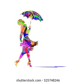 abstract woman and umbrella