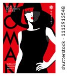 Abstract woman wearing big hat. Fashion magazine cover design. Vector illustration