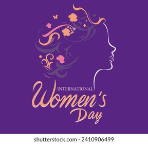 abstract woman's face poster, International Women's Day Vector illustration design