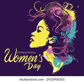 abstract woman's face poster, International Women's Day Vector illustration design