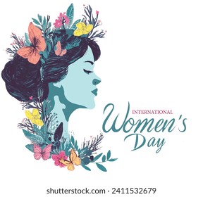 abstract woman's face poster, International Women's Day Vector illustration design