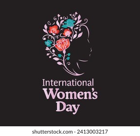 abstract woman's face poster, International Women's Day Vector illustration design