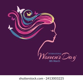 abstract woman's face poster, International Women's Day Vector illustration design