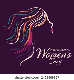 abstract woman's face poster, International Women's Day Vector illustration design