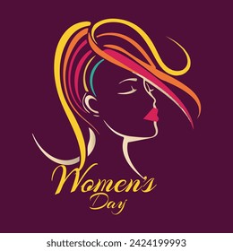 abstract woman's face poster, International Women's Day Vector illustration design