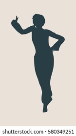 Abstract women in dancing pose. Vector Illustration
