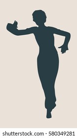 Abstract women in dancing pose. Vector Illustration
