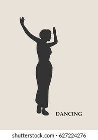 Abstract women in dancing pose. Vector Illustration