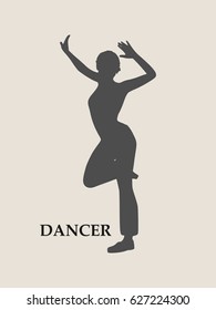 Abstract women in dancing pose. Vector Illustration