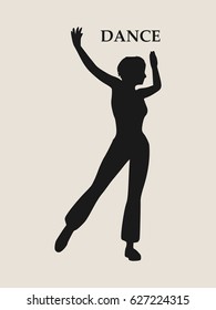 Abstract women in dancing pose. Vector Illustration
