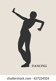 Abstract women in dancing pose. Vector Illustration