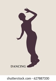 Abstract women in dancing pose. Vector Illustration