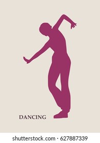 Abstract women in dancing pose. Vector Illustration