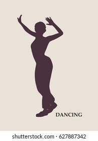 Abstract women in dancing pose. Vector Illustration