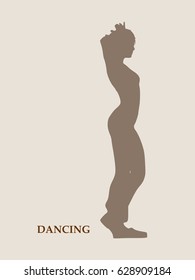Abstract women in dancing pose. Vector Illustration