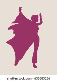 Abstract women in dancing pose. Vector Illustration