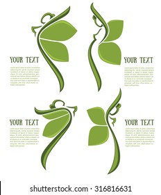 abstract women in different poses, vector organic collection