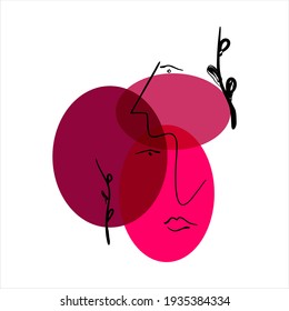 Abstract women face art vector ilustration eps 10. Suitable for all business.