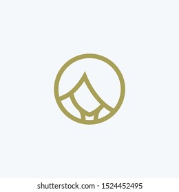 Abstract women face and hair beauty logo design icon vector template