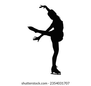 Abstract Women Figure Skating logo vector on white background.