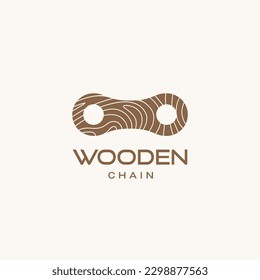 Abstract wood chain logo icon vector illustration template