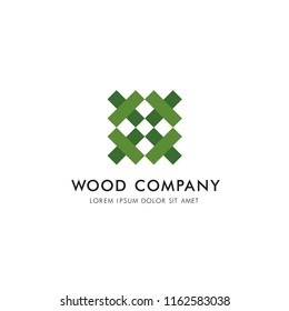 abstract wood concept logo, vector illustration