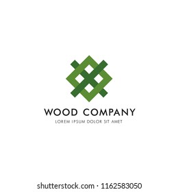 abstract wood concept logo, vector illustration