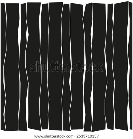 Abstract wood planks. Simple vertical black shapes. Organic natural texture. Vector design.