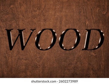 Abstract Wood Text Effect Design Brown Background