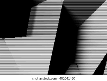 Abstract woodcut styled background with low poly cubes