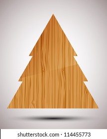 Abstract Wooden Christmas Tree. Vector