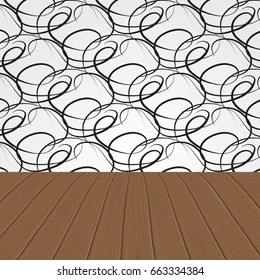 Abstract wooden interior. Vector illustration