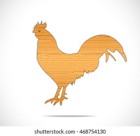 Abstract wooden rooster. Illustration 10 version