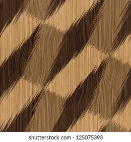 Abstract wooden striped textured geometric background. Seamless pattern. Vector.