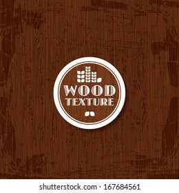 Abstract wooden texture background with typographic label. Vector illustration