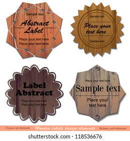 Abstract wooden web design bubble label
