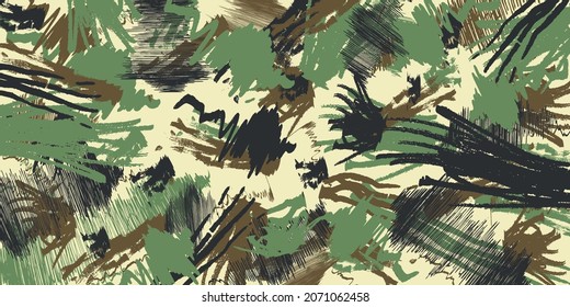 abstract woodland jungle camouflage stripes pattern military wide background vector illustration