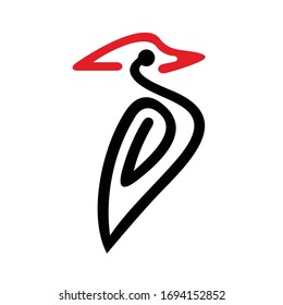 Abstract Woodpecker Logo Design Template