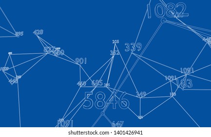 Abstract word cloud Outline. Vector rendering of 3d. Information concept