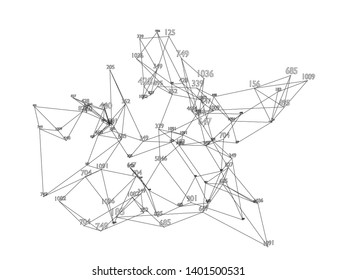 Abstract word cloud Outline. Vector rendering of 3d. Information concept
