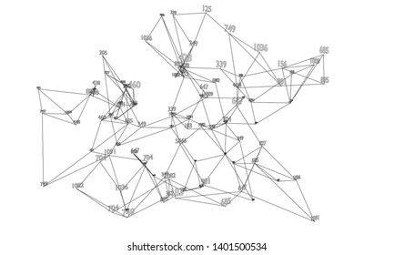 Abstract word cloud Outline. Vector rendering of 3d. Information concept