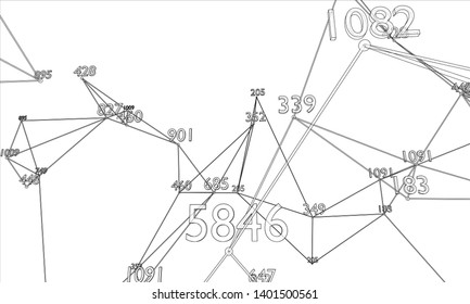 Abstract word cloud Outline. Vector rendering of 3d. Information concept