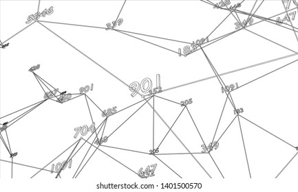 Abstract word cloud Outline. Vector rendering of 3d. Information concept