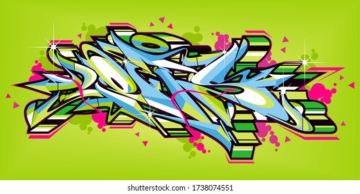 Abstract Word Graffiti Style Font Lettering Vector Illustration