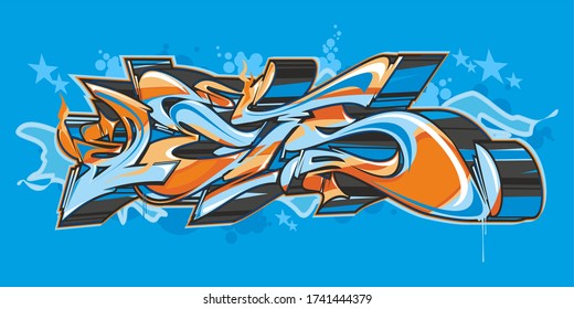 Abstract Word Lets Graffiti Style Font Lettering Vector Illustration