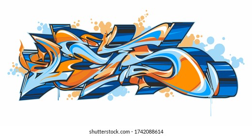 Abstract Word Lets Graffiti Style Font Lettering Vector Illustration